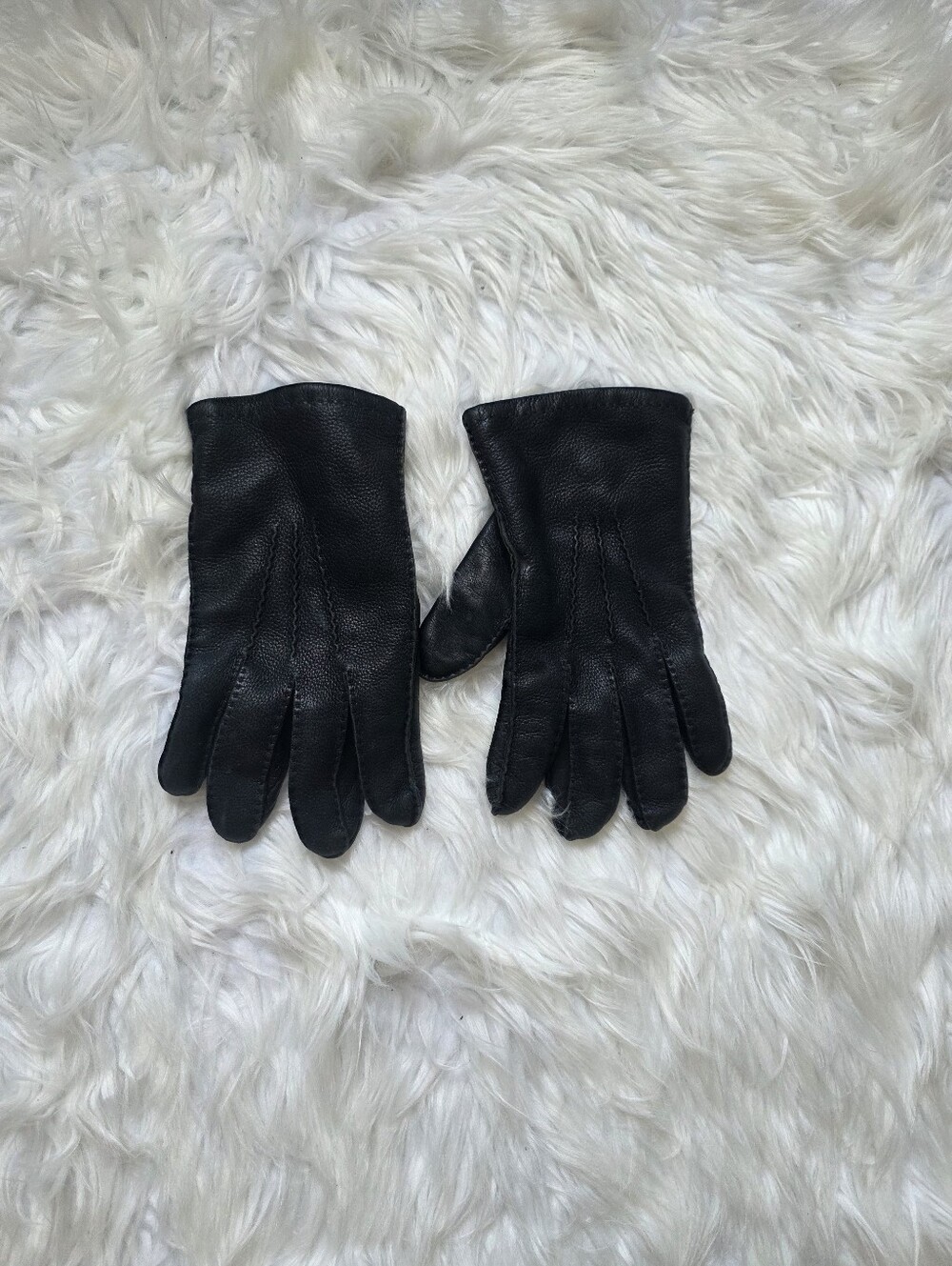 MARINA Black Men's Leather Driving Gloves